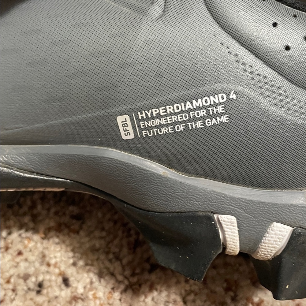 Nike Hyper Diamond 4 Softball Cleats Womens 8 gray & White Fastflex - Picture 2 of 10